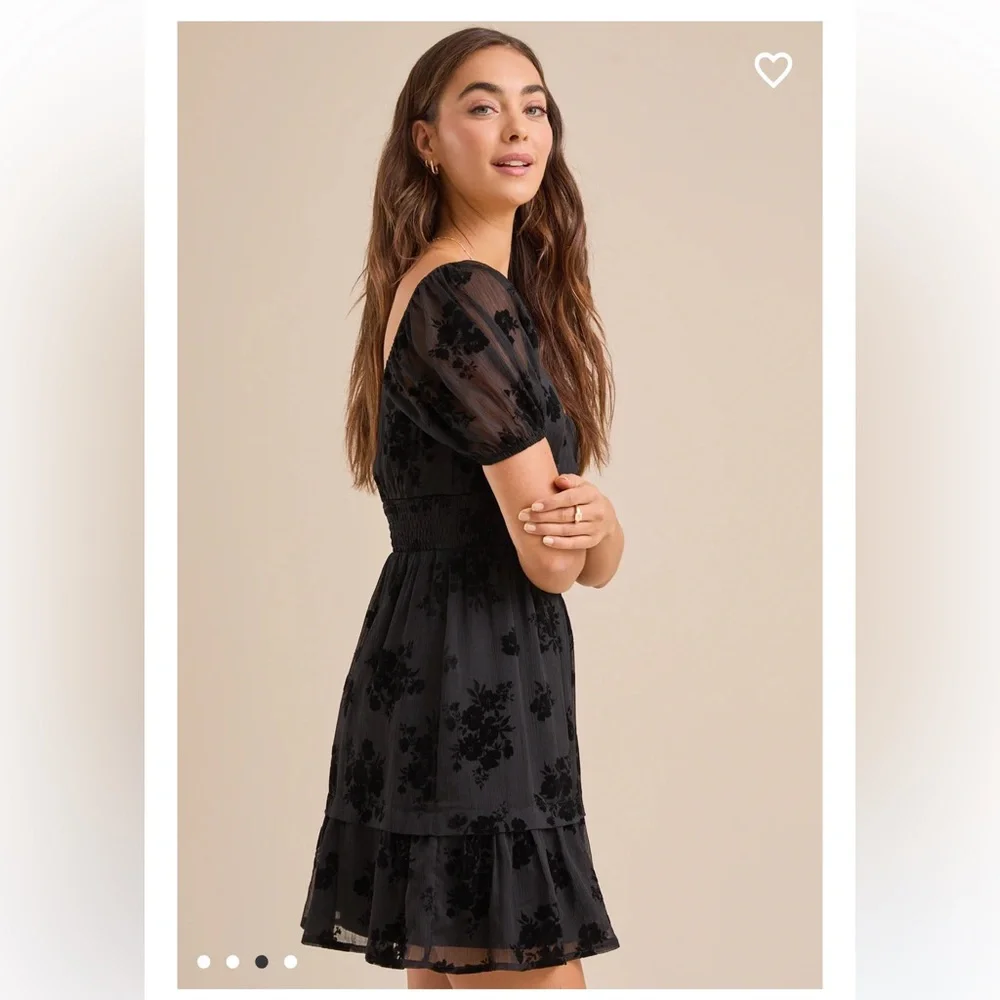 NWT Altar’d State Black Floral Mini Dress - Picture 3 of 9